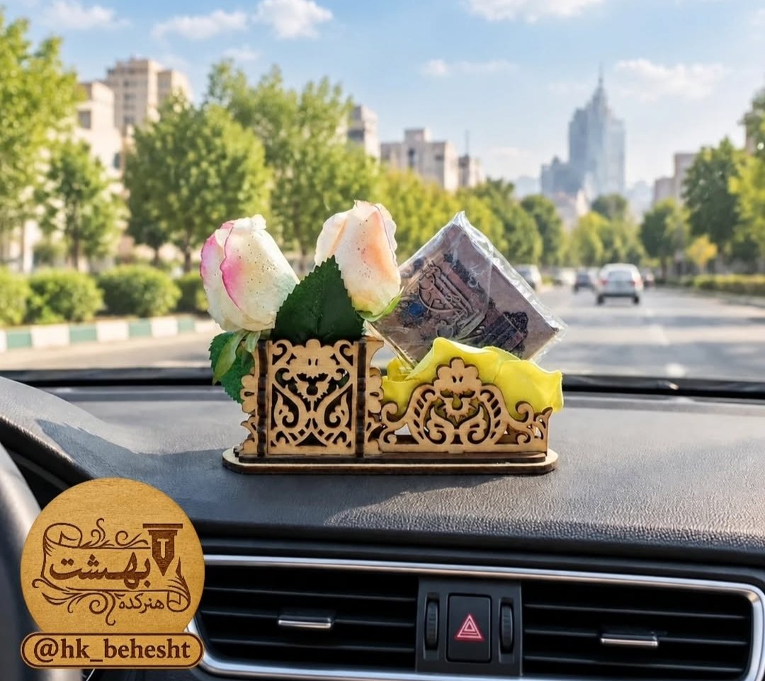 ست جاقلمی و جای دستمال چوبی 3